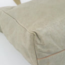 Miu Miu Tote Bag Leather Beige Silver Auth 192293-9
