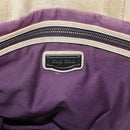 Miu Miu Tote Bag Leather Beige Silver Auth 192293-17
