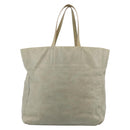 Miu Miu Tote Bag Leather Beige Silver Auth 192293-2