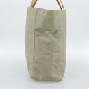 Miu Miu Tote Bag Leather Beige Silver Auth 192293-3