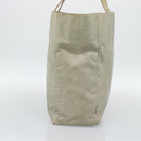 Miu Miu Tote Bag Leather Beige Silver Auth 192293-4