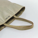 Miu Miu Tote Bag Leather Beige Silver Auth 192293-7