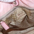 PRADA Tote Bag Nylon 2way Pink Silver Auth 192294-21