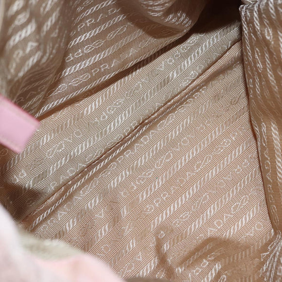 PRADA Tote Bag Nylon 2way Pink Silver Auth 192294