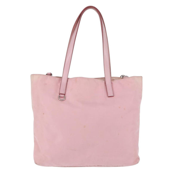 PRADA Tote Bag Nylon 2way Pink Silver Auth 192294