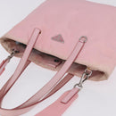 PRADA Tote Bag Nylon 2way Pink Silver Auth 192294-6