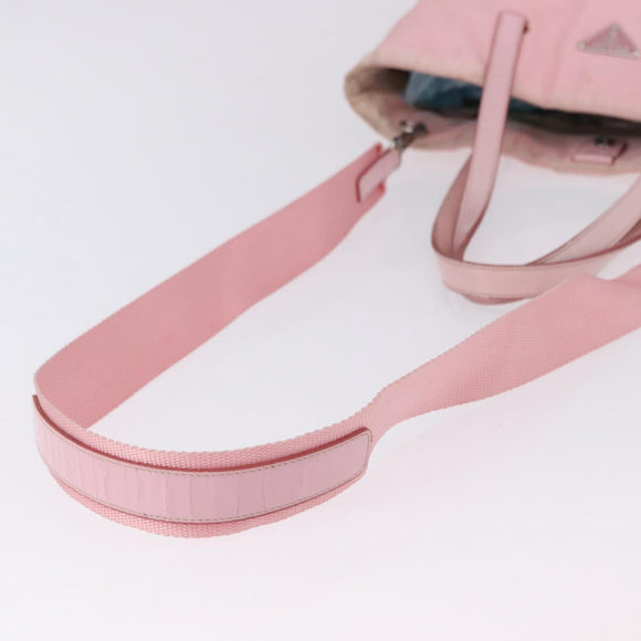 PRADA Tote Bag Nylon 2way Pink Silver Auth 192294