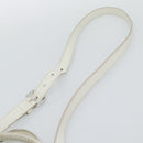 PRADA Hand Bag Vittero Dino Leather 2way White Silver Auth 192296V-15