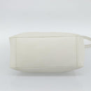 PRADA Hand Bag Vittero Dino Leather 2way White Silver Auth 192296V-5