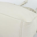 PRADA Hand Bag Vittero Dino Leather 2way White Silver Auth 192296V-16
