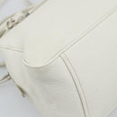 PRADA Hand Bag Vittero Dino Leather 2way White Silver Auth 192296V-17