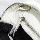 PRADA Hand Bag Vittero Dino Leather 2way White Silver Auth 192296V-25