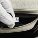 PRADA Hand Bag Vittero Dino Leather 2way White Silver Auth 192296V-11