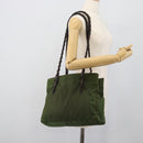 PRADA Plastic Chain Tote Bag Nylon Green Auth 192297-26