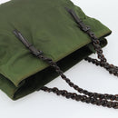 PRADA Plastic Chain Tote Bag Nylon Green Auth 192297-6