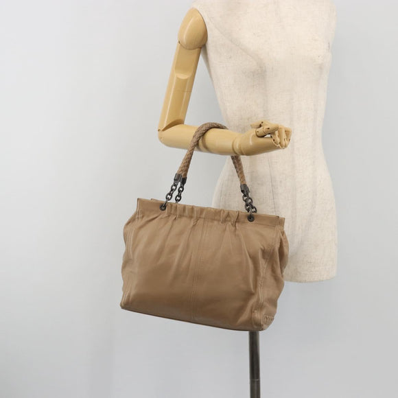 BOTTEGA VENETA INTRECCIATO Tote Bag Leather Beige Auth 192298