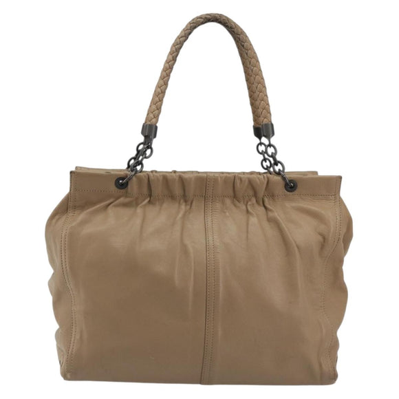 BOTTEGA VENETA INTRECCIATO Tote Bag Leather Beige Auth 192298