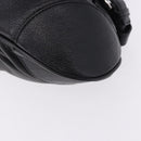 Salvatore Ferragamo Gancini Hand Bag Leather Black Silver Auth 192300A-11