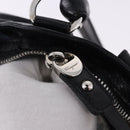 Salvatore Ferragamo Gancini Hand Bag Leather Black Silver Auth 192300A-16