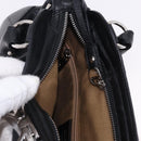 Salvatore Ferragamo Gancini Hand Bag Leather Black Silver Auth 192300A-17