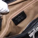 Salvatore Ferragamo Gancini Hand Bag Leather Black Silver Auth 192300A-18