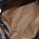 Salvatore Ferragamo Gancini Hand Bag Leather Black Silver Auth 192300A-19