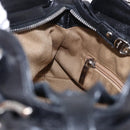 Salvatore Ferragamo Gancini Hand Bag Leather Black Silver Auth 192300A-21