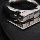 Salvatore Ferragamo Gancini Hand Bag Leather Black Silver Auth 192300A-24