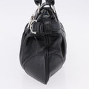 Salvatore Ferragamo Gancini Hand Bag Leather Black Silver Auth 192300A-4