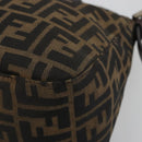 FENDI Zucca Canvas Mamma Baguette Shoulder Bag Brown Black Auth 192302V-10