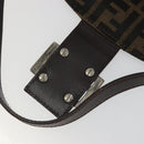 FENDI Zucca Canvas Mamma Baguette Shoulder Bag Brown Black Auth 192302V-16