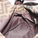 FENDI Zucca Canvas Mamma Baguette Shoulder Bag Brown Black Auth 192302V-20