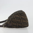 FENDI Zucca Canvas Mamma Baguette Shoulder Bag Brown Black Auth 192302V-5