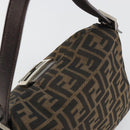 FENDI Zucca Canvas Mamma Baguette Shoulder Bag Brown Black Auth 192302V-6