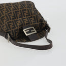 FENDI Zucca Canvas Mamma Baguette Shoulder Bag Brown Black Auth 192302V-7