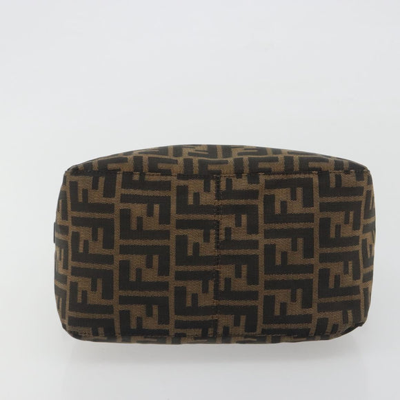 FENDI Zucca Canvas Mamma Baguette Shoulder Bag Brown Black Auth 192302V