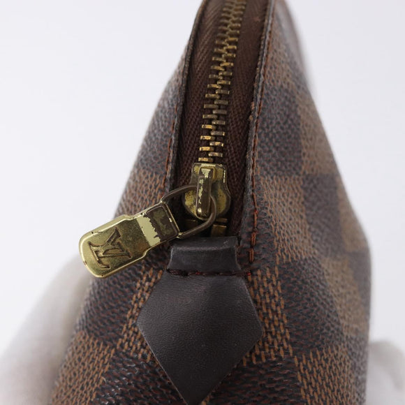 LOUIS VUITTON Damier Ebene Pochette Cosmetic PM Pouch N47516 LV Auth 192303