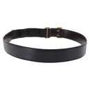 HERMES Constant H Belt Leather 35"" Black Gold Auth 192305-2