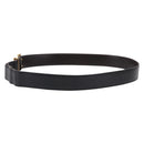 HERMES Constant H Belt Leather 35"" Black Gold Auth 192305-3