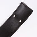 HERMES Constant H Belt Leather 35"" Black Gold Auth 192305-8