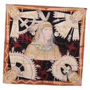 HERMES Carre90 Scarf Silk ""Cosmogonie Apache"" Brown Black Auth 192369M-13