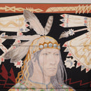 HERMES Carre90 Scarf Silk ""Cosmogonie Apache"" Brown Black Auth 192369M-15