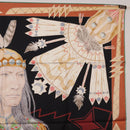 HERMES Carre90 Scarf Silk ""Cosmogonie Apache"" Brown Black Auth 192369M-16