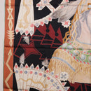 HERMES Carre90 Scarf Silk ""Cosmogonie Apache"" Brown Black Auth 192369M-17