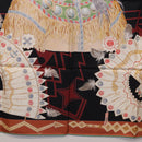 HERMES Carre90 Scarf Silk ""Cosmogonie Apache"" Brown Black Auth 192369M-21
