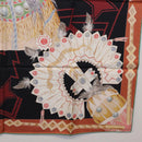 HERMES Carre90 Scarf Silk ""Cosmogonie Apache"" Brown Black Auth 192369M-22