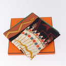 HERMES Carre90 Scarf Silk ""Cosmogonie Apache"" Brown Black Auth 192369M-24
