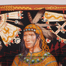 HERMES Carre90 Scarf Silk ""Cosmogonie Apache"" Brown Black Auth 192369M-3