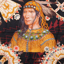 HERMES Carre90 Scarf Silk ""Cosmogonie Apache"" Brown Black Auth 192369M-6