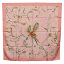 HERMES Carre90 Scarf Silk Pink Green Auth 192370M-13